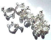 5 Pairs of Screw-on Silver Earrings with Loop